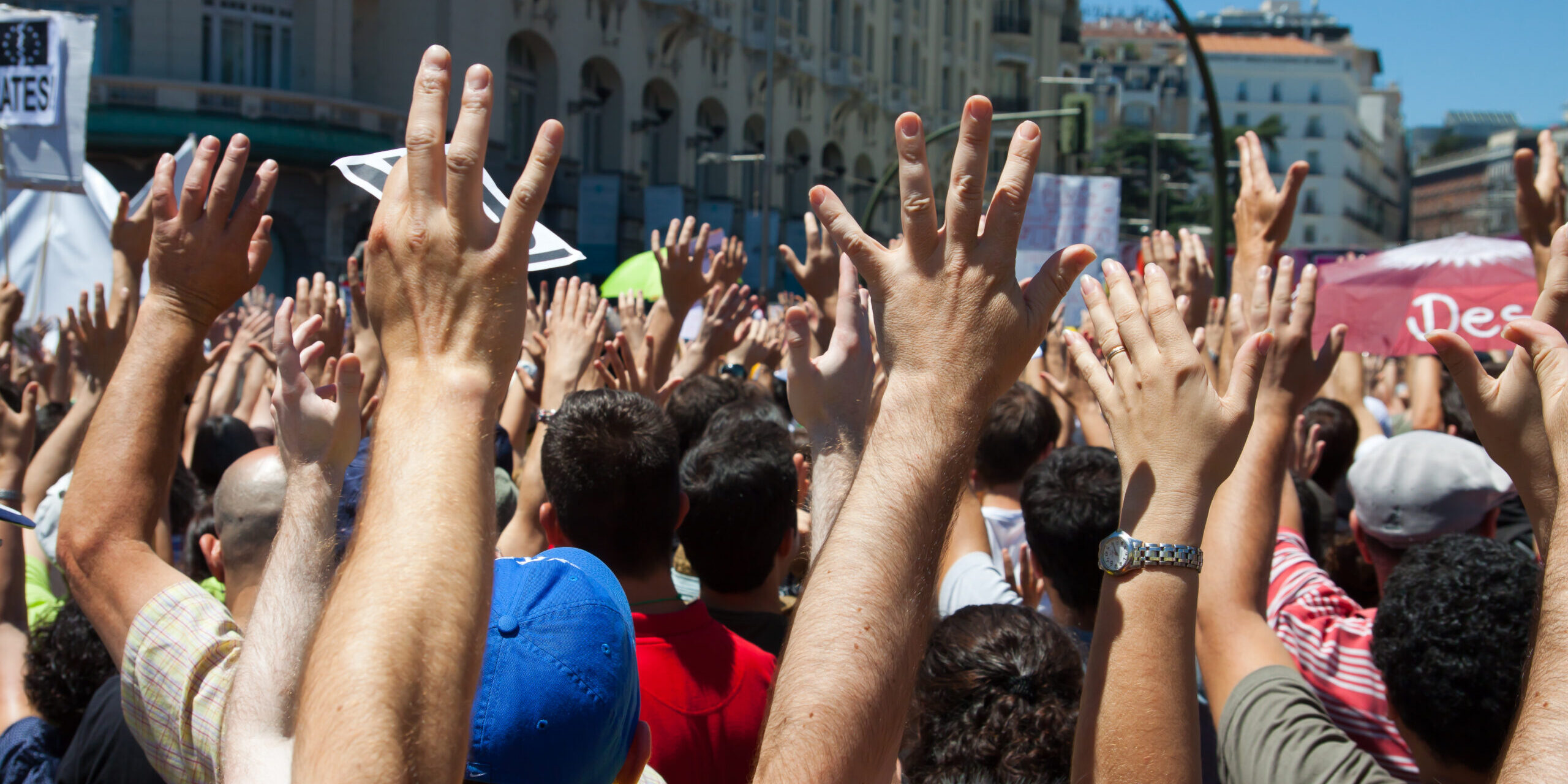 Manifestantes em protesto
