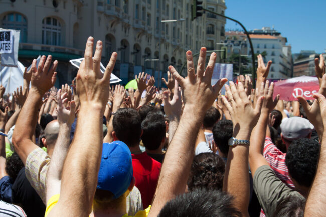 Manifestantes em protesto